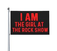Drapeau I Am The Girl At The Rock Show pour chambre d'adolescent, drapeau personnalisé double face, décoration murale pour plage 0,9 x 1,5 m, I Am The Girl At The Rock Show Tapisserie Dortoir