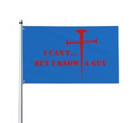 Drapeau I Can'T But I Know An Guy 3 x 5, drapeau chrétien pour amoureux de la foi, 3 x 5, croix du Christ, Jésus 2024 uniquement, 0,9 x 1,5 m avec 2 œillets en laiton, couleurs vives pour intérieur e