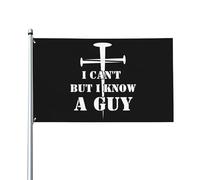 Drapeau I Can'T But I Know An Guy 3 x 5, drapeau chrétien pour amoureux de la foi, 3 x 5, croix du Christ, Jésus 2024 uniquement, 0,9 x 1,5 m avec 2 œillets en laiton, couleurs vives pour intérieur e