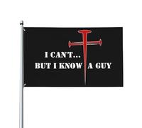 Drapeau I Can'T But I Know An Guy 3 x 5, drapeau chrétien pour amoureux de la foi, 3 x 5, croix du Christ, Jésus 2024 uniquement, 0,9 x 1,5 m avec 2 œillets en laiton, couleurs vives pour intérieur e