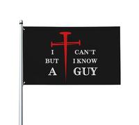 Drapeau I Can'T But I Know An Guy 3 x 5, drapeau chrétien pour amoureux de la foi, 3 x 5, croix du Christ, Jésus 2024 uniquement, 0,9 x 1,5 m avec 2 œillets en laiton, couleurs vives pour intérieur e