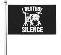 Drapeau « I Destroy Silence Drums » 90 x 150 m, drapeaux lumineux