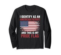 Drapeau « I Identify As an American Patriot This is My Pride » Manche Longue