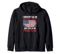 Drapeau « I Identify As an American Patriot This is My Pride » Sweat à Capuche
