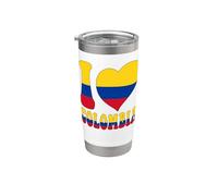 Drapeau « I Love Bogotá and Colombie » Cœur Papa Colombien Pride Gobelet isotherme en acier inoxydable double paroi