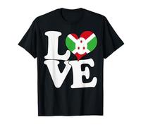 Drapeau « I Love Burundi » en Forme de cœur pour Voyage Patriotique T-Shirt
