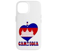 Drapeau « I Love Cambodia Proud Cambodian Pride » en Forme de cœur Coque pour iPhone 14