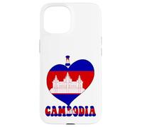 Drapeau « I Love Cambodia Proud Cambodian Pride » en Forme de cœur Coque pour iPhone 15