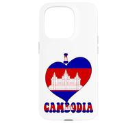 Drapeau « I Love Cambodia Proud Cambodian Pride » en Forme de cœur Coque pour iPhone 15 Pro