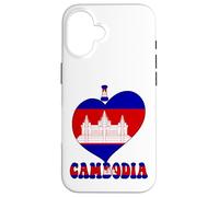 Drapeau « I Love Cambodia Proud Cambodian Pride » en Forme de cœur Coque pour iPhone 16