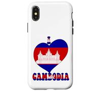 Drapeau « I Love Cambodia Proud Cambodian Pride » en Forme de cœur Coque pour iPhone X/XS