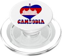 Drapeau « I Love Cambodia Proud Cambodian Pride » en Forme de cœur PopSockets PopGrip pour MagSafe