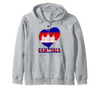 Drapeau « I Love Cambodia Proud Cambodian Pride » en Forme de cœur Sweat à Capuche