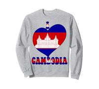 Drapeau « I Love Cambodia Proud Cambodian Pride » en Forme de cœur Sweatshirt