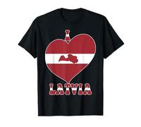 Drapeau « I Love Latvia Restoration of Independence Day » en Forme de cœur T-Shirt