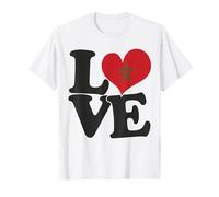 Drapeau « I Love Maroc » en Forme de cœur pour Voyage Patriotique T-Shirt
