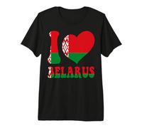 Drapeau « I Love Minsk and Biélorussie » en Forme de cœur pour Papa biélorusse T-Shirt Haut de Gamme
