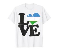 Drapeau « I Love Ouzbékistan » en Forme de cœur pour Voyage Patriotique T-Shirt