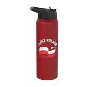 Drapeau « I Love Poland Heritage » Stainless Steel Insulated Water Bottle