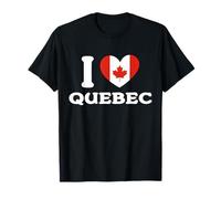 Drapeau I Love Quebec Canada Cœur T-Shirt