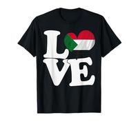 Drapeau « I Love Soudan » en Forme de cœur pour Voyage Patriotique T-Shirt