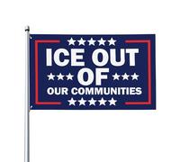 Drapeau « ICE hors de nos communautés » pour l'extérieur, 1,5 x 2,4 m, drapeau de jardin anti-immigration, grande pancarte décorative pour porche ou cour