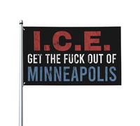 Drapeau « ICE Out of Minneapolis » pour l'extérieur, 60 x 90 cm, bannière, panneau de jardin, décoration de porche ou de chambre