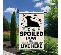Drapeau Ici Vivent Des Chiens Gâtés Décoratif Drapeaux Lavable Personnalisés Bannière, Pour Les Bureaux, Jardin, Les Défilés, 30x45cm