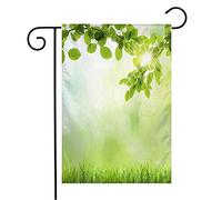 Drapeau Idée Verte Abstraite, Rosée Naturelle Vive, Isolat Blanc, Été Parfait, Agréable Et Clair Personnalisés Drapeau De Bienvenue, Pour Jardin, Balcon, 30x45cm