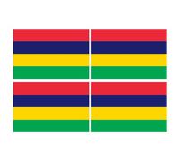 Drapeau Îles Maurice (4 Fois 9.5x6.3cm) - Sticker/Autocollant