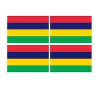 Drapeau îles Maurice (4 fois 9.5x6.3cm) - Sticker/autocollant G