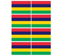 Drapeau Îles Maurice (8 Fois 9.5x6.3cm) - Sticker/Autocollant