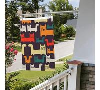 Drapeau illustration chat 6 x 91 cm pour extérieur intérieur printemps été automne hiver drapeaux de jardin avec œillets verticaux double face drapeaux de vacances bannière pour décorations de cour