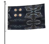 Drapeau imprimé 3D de loups pleine lune 1,5 x 2,4 m, léger et durable, parfait pour la décoration extérieure et les événements