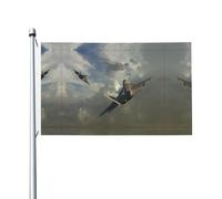 Drapeau imprimé avions de combat aérien 0,9 x 1,5 m avec œillets, convient pour une utilisation en intérieur et en extérieur