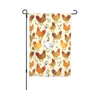 Drapeau imprimé Brood Of Chickens - 30,5 x 45,7 cm - Pour porche - Toutes saisons - Décoration de cour