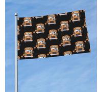 Drapeau imprimé bus scolaire 0,9 x 1,5 m avec œillets en laiton, tissu à séchage rapide, pour cour, balcon, porche, fête