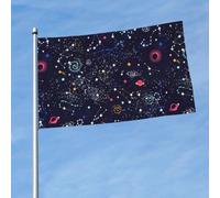 Drapeau imprimé carte constellation étoilée 1,5 x 0,9 m, drapeau de décoration simple face, accroché dans la pelouse intérieure et extérieure balcons