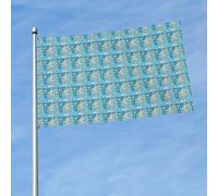 Drapeau imprimé carte de la Grèce - Décoration de fête - Bannière extérieure pour balcon, mur, cour, porche