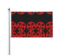 Drapeau imprimé coccinelle 9,6 x 1,5 m avec œillets pour une utilisation en intérieur et en extérieur
