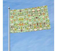 Drapeau imprimé cochon d'Inde 0,9 x 1,5 m avec œillets en laiton, tissu à séchage rapide, pour cour, balcon, porche, fête