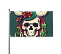 Drapeau imprimé crâne de taureau et cactus mignon, 9,5 x 1,5 m, bannière décorative pour jardin, cour, décoration de fête intérieure ou extérieure