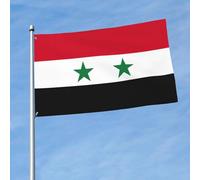 Drapeau imprimé de la République arabe syrienne de 1,5 x 0,9 m, drapeau de décoration simple face, accroché dans les balcons de pelouse d'intérieur et d'extérieur