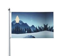 Drapeau imprimé des deux côtés de la forêt enneigée (91,4 x 152,4 cm), grand drapeau de jardin, décoration extérieure festive