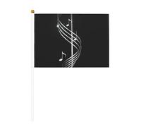 Drapeau imprimé des symboles de musique recto-verso - Pour intérieur et extérieur - Pour sports et festivals