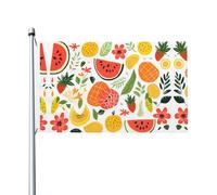 Drapeau imprimé double face avec motif de fruits (91,4 x 152,4 cm), grand drapeau de jardin, décoration extérieure festive
