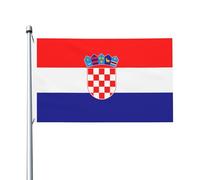 Drapeau imprimé double face de la République de Croatie avec œillets pour décoration de fête et patio 91 x 152 cm