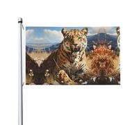 Drapeau imprimé double face léopard à la recherche d'une proie (91,4 x 152,4 cm), grand drapeau de jardin, décoration extérieure festive