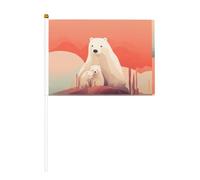 Drapeau imprimé double face ours polaire triste 14 x 20,8 cm, adapté pour les activités d'équipe encourageant