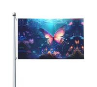 Drapeau imprimé double face papillon volant (91,4 x 152,4 cm), grand drapeau de jardin, décoration extérieure festive